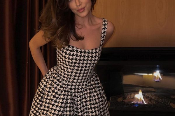 Melodic Threads: The Timeless Chic Houndstooth Dress"